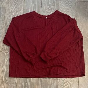 NWOT Waffle Switch Slouchy V-Neck Sweater